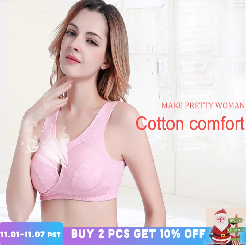 

100% Cotton Maternity Bras for Feeding Anti-sagging Bra Pregnant Women Postpartum Nursing Underwear Open Breast Bra WireFree