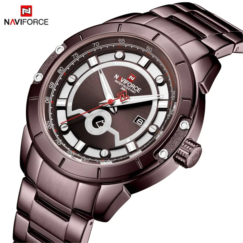 Новые часы NAVIFORCE для мужчин s Топ люксовый бренд Мужские с полностью стальным