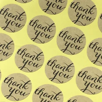 

500PCS Kraft Sticker Labels "Thank you"Packaging Labels Baking seal Stickers Paper Self-adhesive Labels for gift/boxes/cake/bag