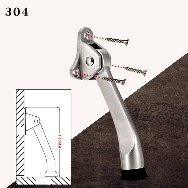 304 нержавеющая сталь подковка дверной стоп, 2 упаковки 4 дюймов дверной стоп, анти-столкновения ограничитель двери резиновая активность двери Clos