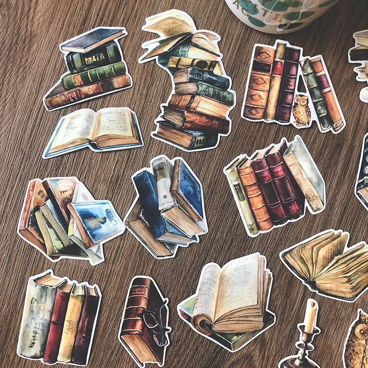 Cartoon Stickers Decorative Stickers Self Adhesive Stickers Custom Stickers Stationery Stickers Anime Stickers Paper Stickers Adhesive Stickers Decorative Labels Stickers Animal Stickers Vintage Library Books Stickers Travel Junkl Journal Craft Paper Scrapbooking Craft Diary Album TN Decorative