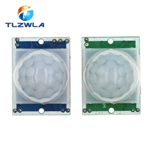 1 pçs azul verde HC-SR501 ajustar ir piroelétrico infravermelho módulo pir sensor de movimento módulo detector para arduino interruptor indução