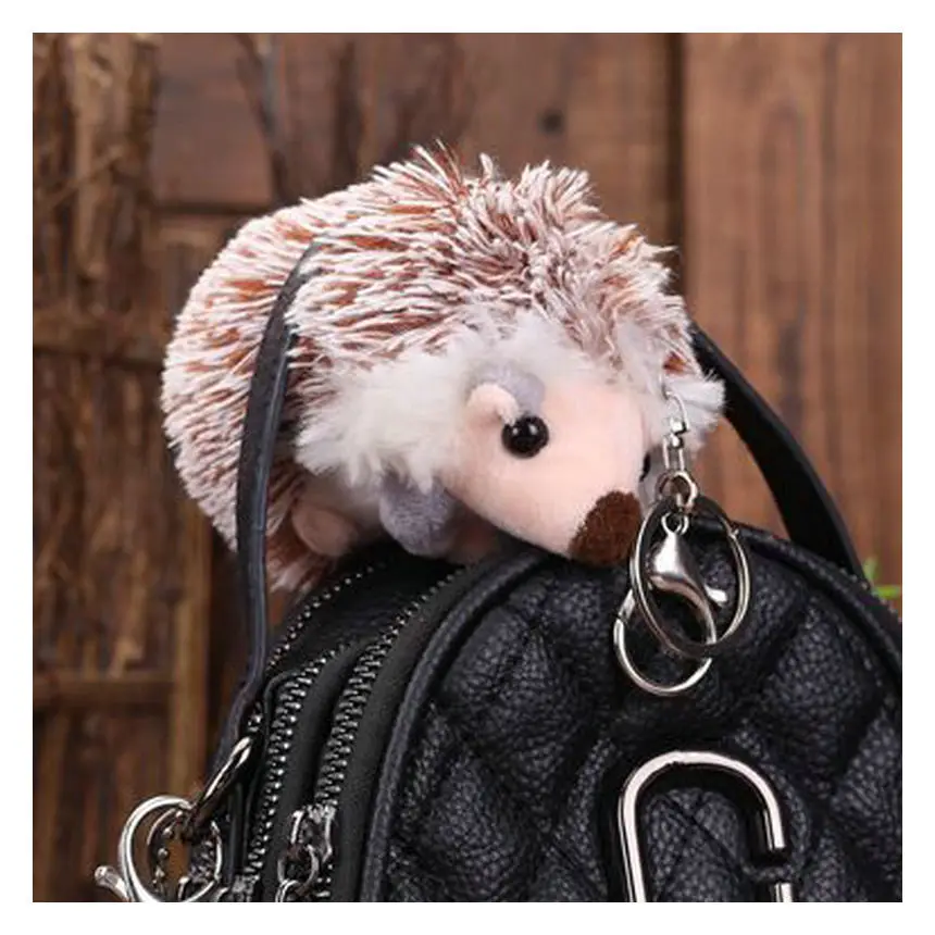 

FXM 10cm cute raccoon hedgehog plush keychain creative cartoon mobile phone bag pendant plush key ring pendant cartoon toy