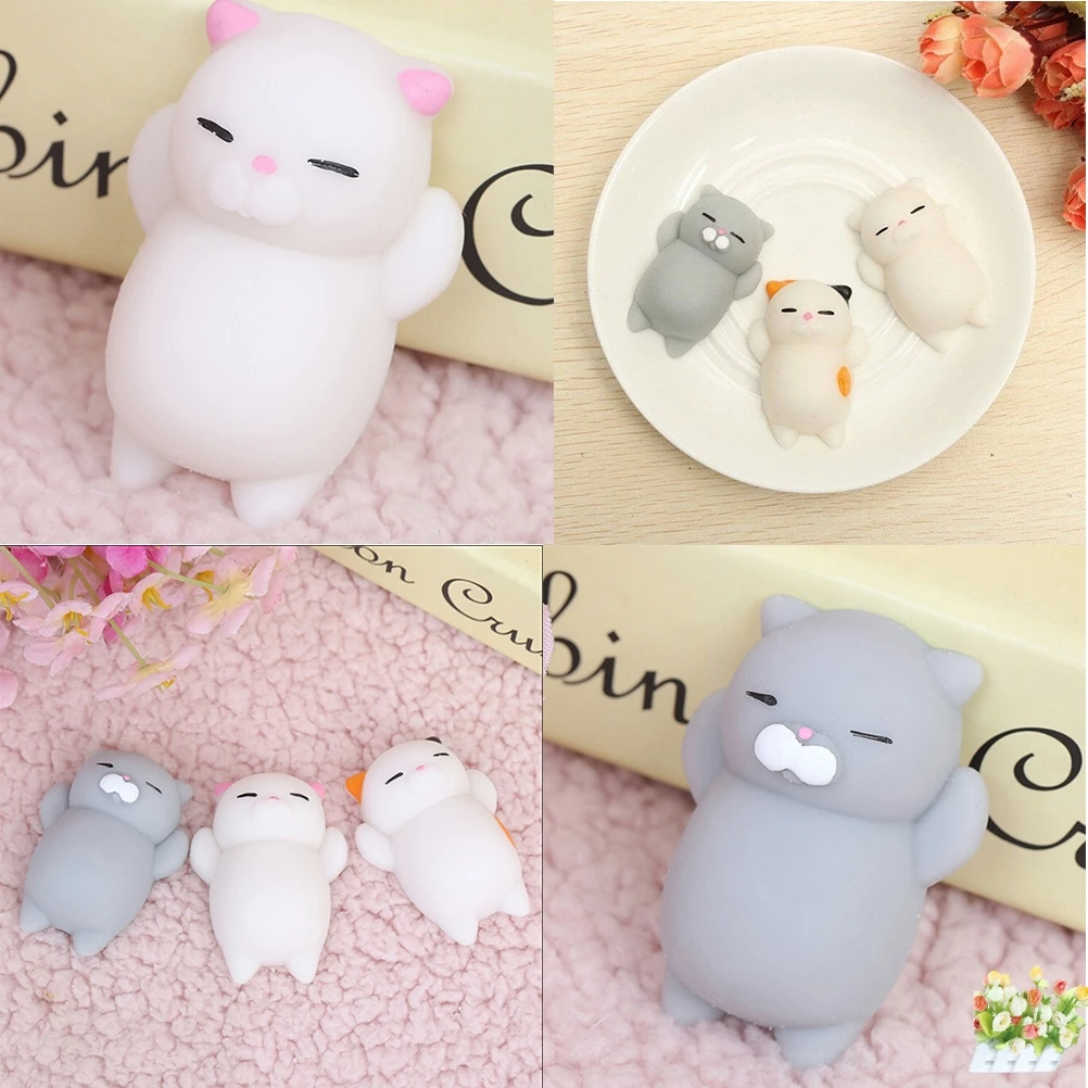 Mochi Cute Squishy Stress Reliever For Phone Case Straps Cat Squeeze Healing Fun Kawaii Kids Adult Toy