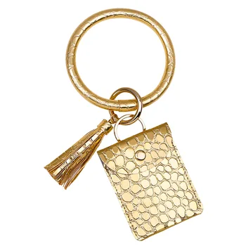 

PU Leather Cash Stone Alligator Coin Purse Fashion Mini Portable Waterproof Gift Tassel Wallet Key Chain With Bracelet Cards