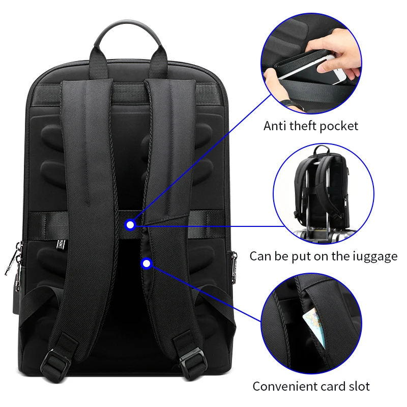  BOPAI Updated Version Super Slim Laptop Backpack USB Charging Port Men Anti Theft Backpack Waterpro