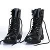 Botas militares de cuero genuino para Hombre, zapatos informales de motociclismo, para caza y caminar, color negro ► Foto 3/6