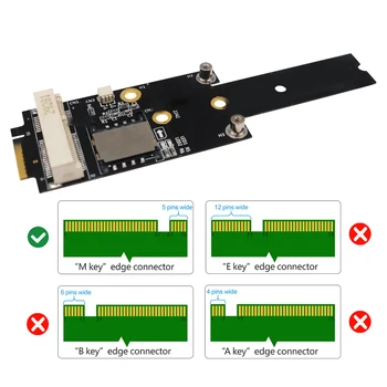 

ALLOYSEED Mini PCI-E to M.2 NGFF Adapter Mini PCI Express M Key 2242-22110 m.2 Converter Card Board For WiFi/WWAN/LTE Module