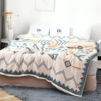 

Japanese-Style Cotton Thickened Towel Quilt Nap Blanket Adult Air Conditioning Cover Quilt Student Lunch Break Blanket Soft