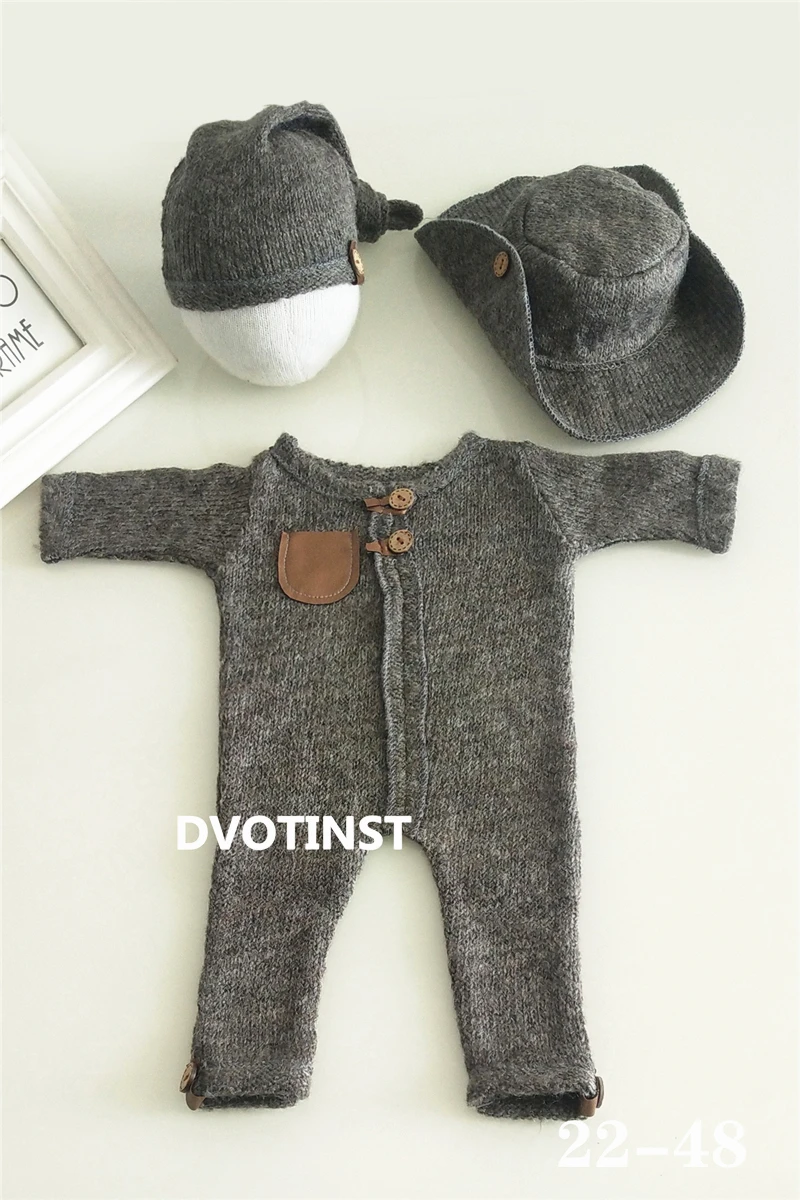 22-48 Dvotinst/реквизит для фотосессии новорожденных; вязаные наряды; кружевное платье; комплект со шляпой; аксессуары для фотосессии в студии - Цвет: 22-48