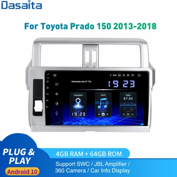 

Android 10.0 Auto Radio 1 Din For Toyota Prado Multimedia 2013 - 2018 Land Cruiser 2Din DSP HD IPS 1280*740 Carplay 4Gb+64Gb
