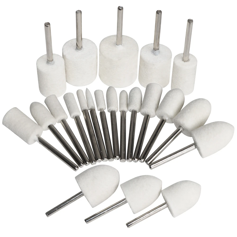 10Pcs Wool Felt Mounted Polishing Buffing Wheel OD 3 20mm grinding head For Dremel Drill Rotary