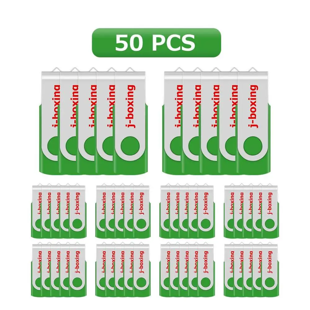 Green J-boxing 50X 128MB USB Flash Small Capacity Swivel Flash Stick Pen Drive 128 mb Memory Stick for PC Mac Laptop Tablet USB Device - Color: Green