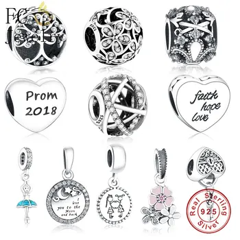 

FC Jewelry 925 Sterling Silver Fit Original Brand Charm Bracelet Ballet Zircon Stone Bead Making Girl Best Friend Berloque DIY