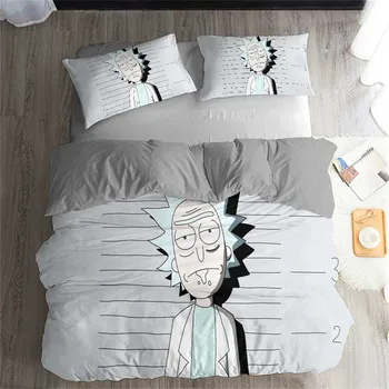 

HELENGILI 3D Bedding Set Rick and Morty Print Duvet Cover Set Bedcloth with Pillowcase Bed Set Home Textiles #RAM14