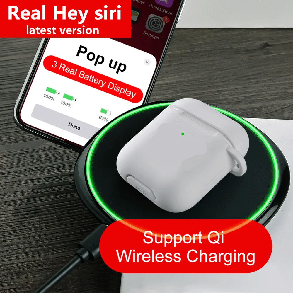 

TWS 2 AI Voice Control Smart Sensor Wireless charging Earbuds Bluetooth Earphone Headphone Wireless Headset Best version