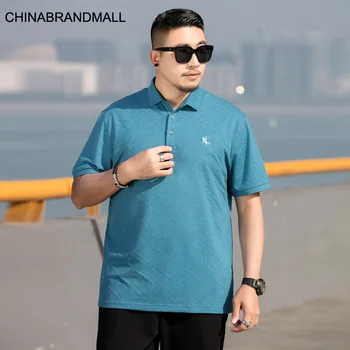 

2020 Men Plus Fat Plus Size Business Leisure Lapel Short Sleeve T Shirt Male Fat Man Short Sleeve
