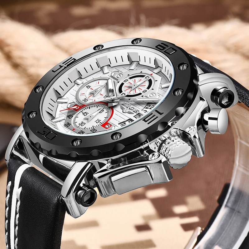 Reloj Hombr Watch Men 2020 New LIGE Mens Watches Top Brand Luxury Big Dial Quartz Clock Male Leather Waterproof Sport Wristwatch | Наручные