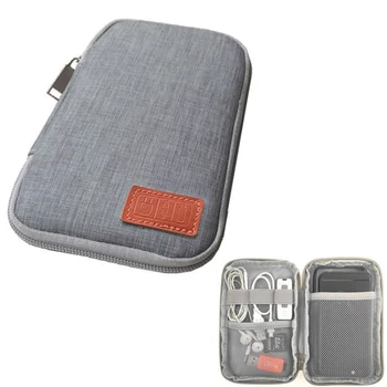 

Gray Digital Storage Bag USB Data Cable Organizer Earphone Wire Bags Pen Power Bank Travel Kit Case Electronics Accessories