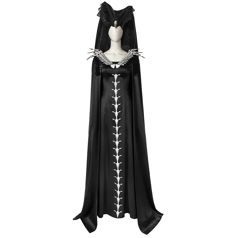 Costume with Hat Maleficent 2 любовница зла костюм Черная Королева ведьма косплей нарядное платье шляпа для взрослых женщин Хэллоуин наряд индивидуальный заказ - Цвет: Costume with Hat
