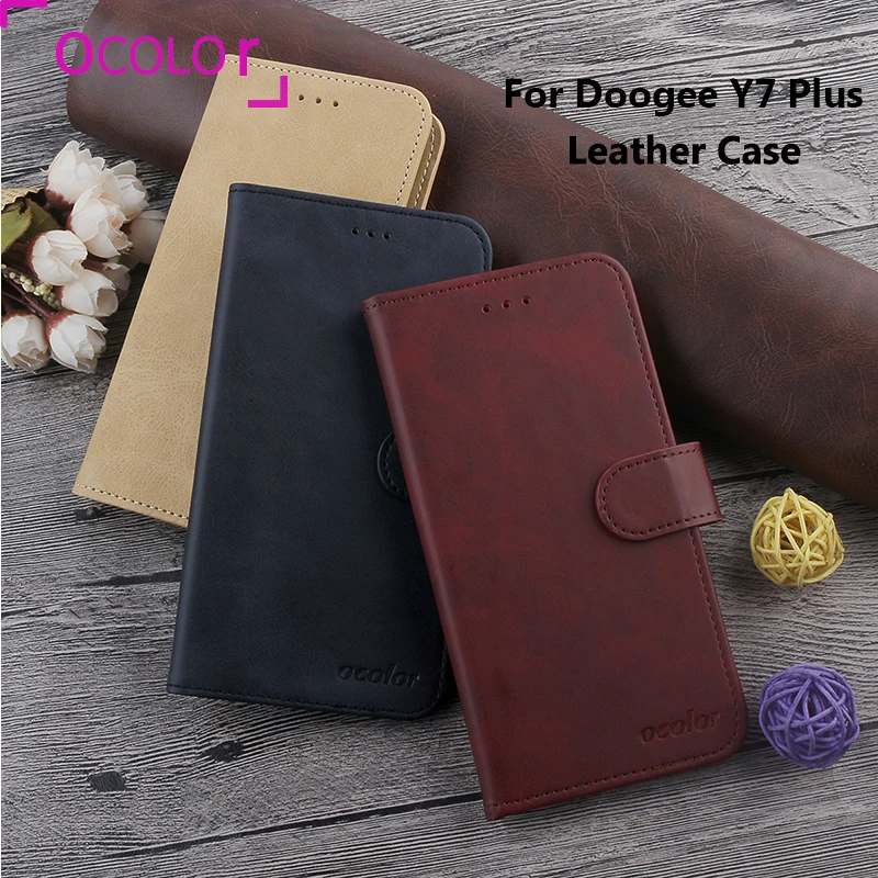 Ocolor Для Doogee Y7 Plus Кожаный чехол Чехол держатель кредитной карты кошелек сумка для
