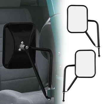 

2pcs Side View Rectangular Bolt On Shake Proof Accessories Hinge Mount Driving Door Off Mirror Easy Install For Jeep JK JL JT