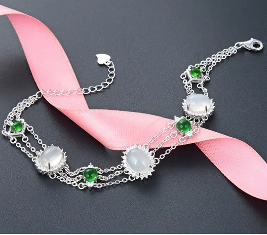 YJBS003459 новые модные ювелирные изделия для девушек, Ручные украшения, античный кристалл, браслет из стерлингового серебра S925