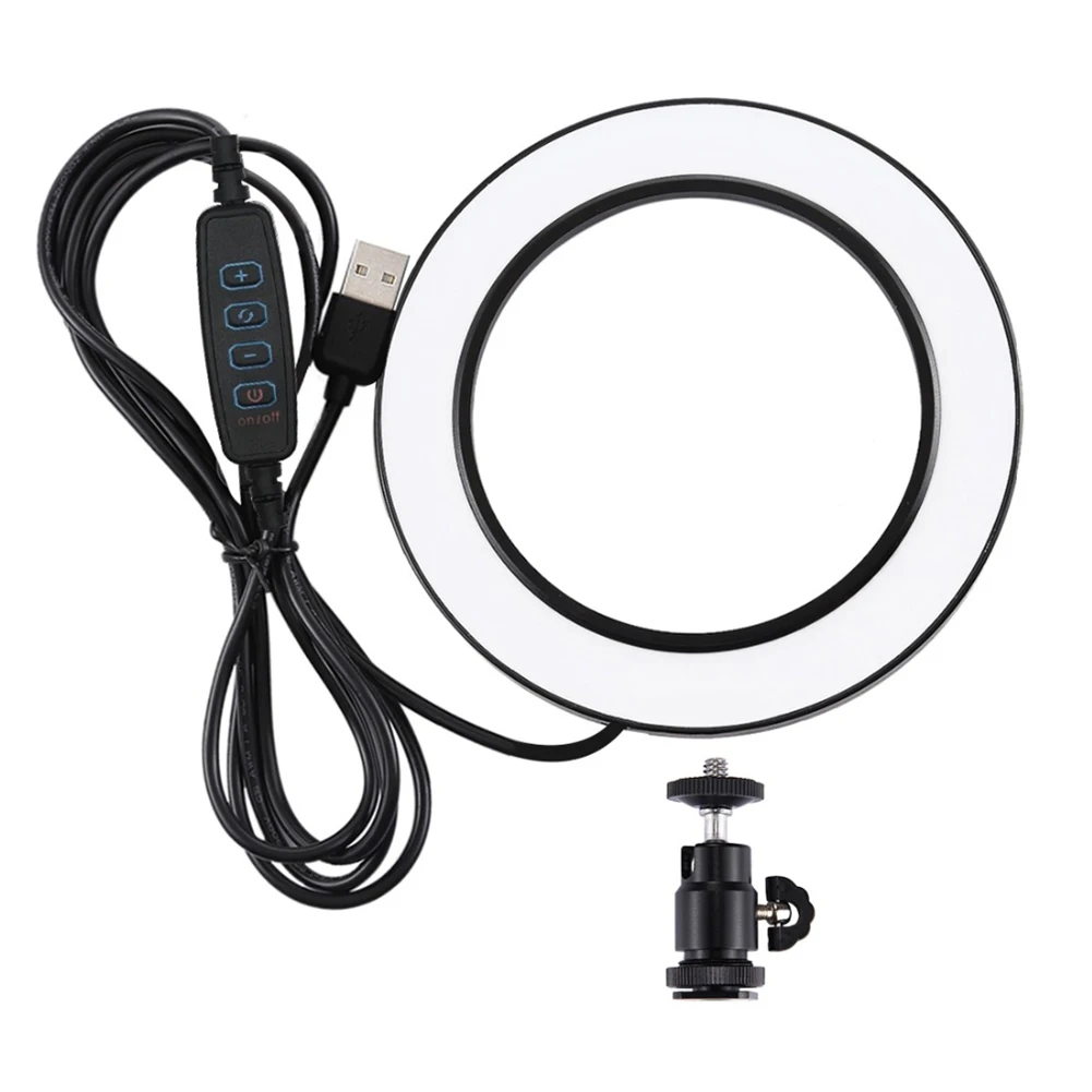 PULUZ 16 см USB зарядка с регулируемой яркостью селфи кольцевой светильник со светодиодной вспышкой для камеры и телефона для улучшения фотосъемки смартфонов - Цвет: Белый