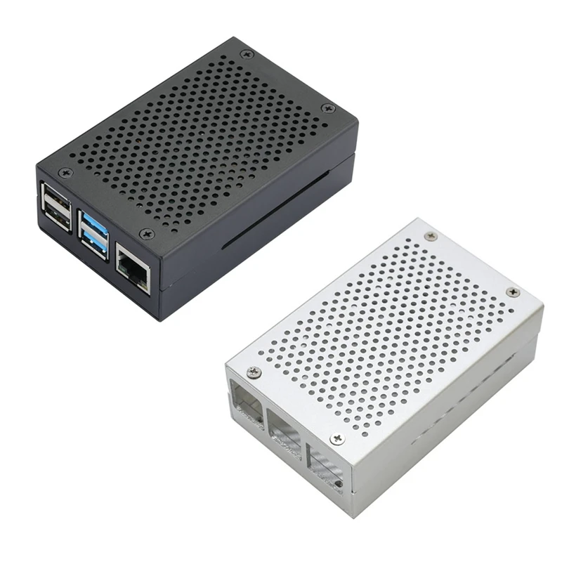 Алюминиевый Чехол для Raspberry Pi 4, металлический чехол для Raspberry Pi 4 с охлаждающим вентилятором и радиаторами для Raspberry Pi 4 Model B