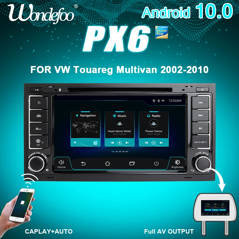 PX6 2 din Android 10 магнитола автомагнитола радио для Volkswagen VW Touareg T5 Transporter Multivan 2din стерео