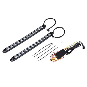 

2x 12LED LED DRL Daytime Running Strip Light Sequential Flowing Turn Signal Red LED Light Strip Car Day Running Light