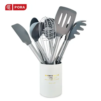 

8/9PCS Kitchen Set Silicone Cooking Utensils Stainless Steel Handle Nonstick Spatula Spoons Cooking Tools Kitchen Utensils Set