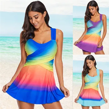 

2020 New Tankini Two Piece Swimsuit Female was thin Swimwear Women Gradient was thin Beach Wear Push Up Bathing Suit Bathers