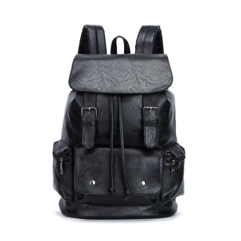 

Men New Style Multi-functional Soft Leather Backpack Waterproof Versatile University Style School Bag Outdoor Short Trip Travel