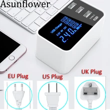 Asunflower USB зарядное устройство настенный адаптер Quick Charge 3,0 с дисплеем 4 порта США вилка USB настенное зарядное устройство для мобильного телефона смартфон стол