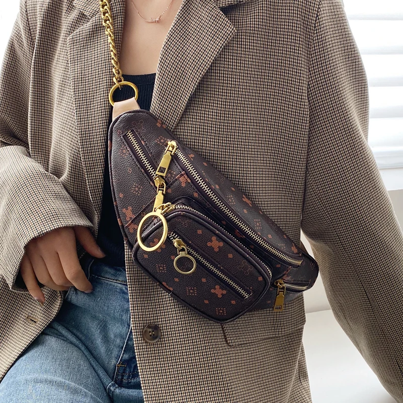 

New Fashion Printed Chest Bag Female 2019 Autumn And Winter Wild Messenger Bag Fashion Chest Bag Nightclub Chest Bag