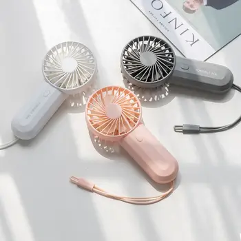 

Dual Battery 4000mAh Mini Handheld Fan USB Rechargeable Portable Outdoor 3 Speed Electric Air Cooler with Lanyard