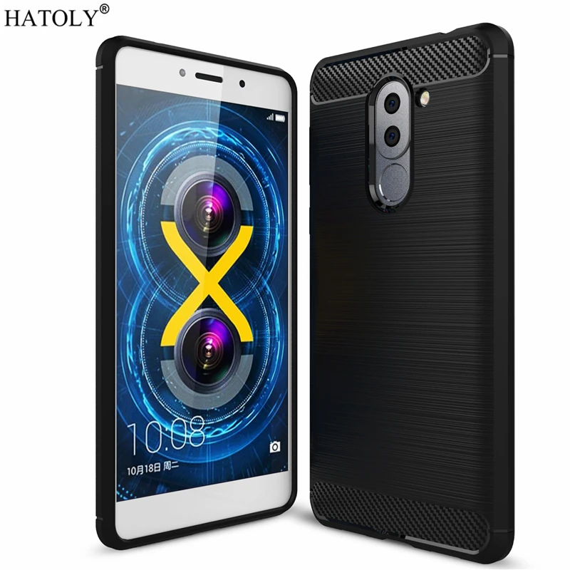 Чехол для Huawei Honor 6X противоударный чехол из углеродного волокна мягкий