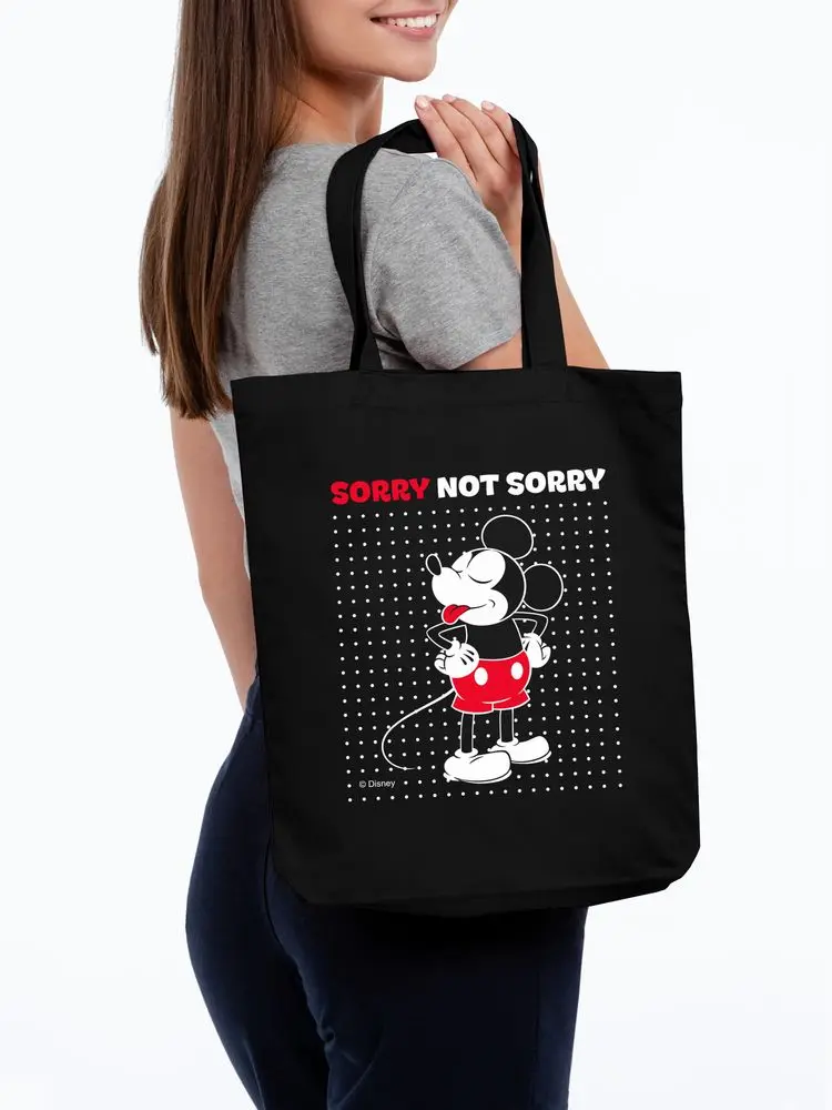 Холщовая сумка Микки Маус. Sorry черная унисекс Disney|Хозяйственные сумки| |