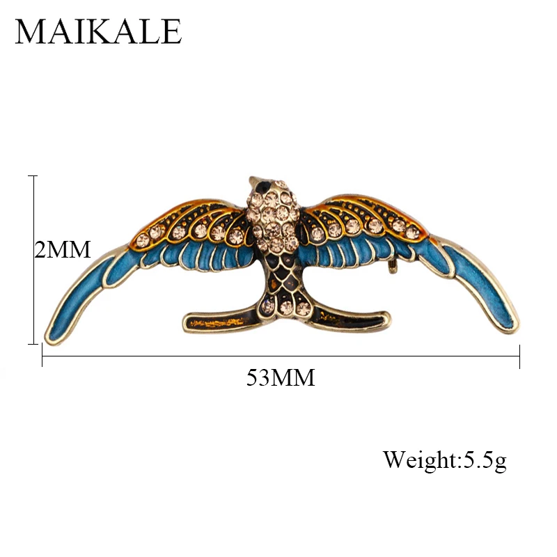 Женская/Детская брошь в форме орла MAIKALE эмалированная птицы тканевая шаль