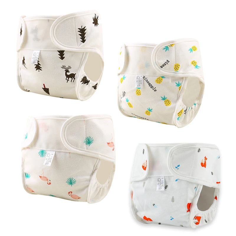 

Print Cotton Baby Diapers Newborn Baby Reusable Cloth Diaper Nappies Washable Infant Diaper Pocket Cover Panties Nappy Changing
