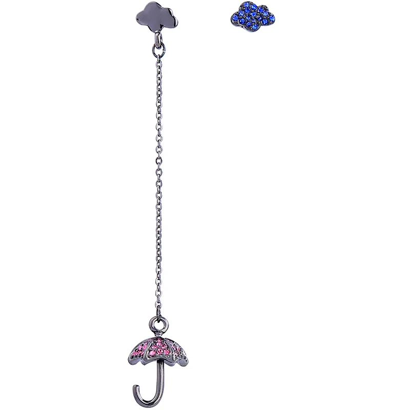Cute Fashion Jewelry Asymmetry Cartoon Cloud Umbrella Dangle Earrings For Women Sweetly Long Chain Tassel Earring | Украшения и