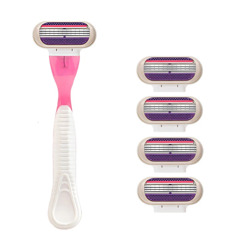 

Women Razor Blades Safety Female Manual Hair Removal Shaving Cassettes Straight 3 Layer Razor For Gillettee Venuse Handle