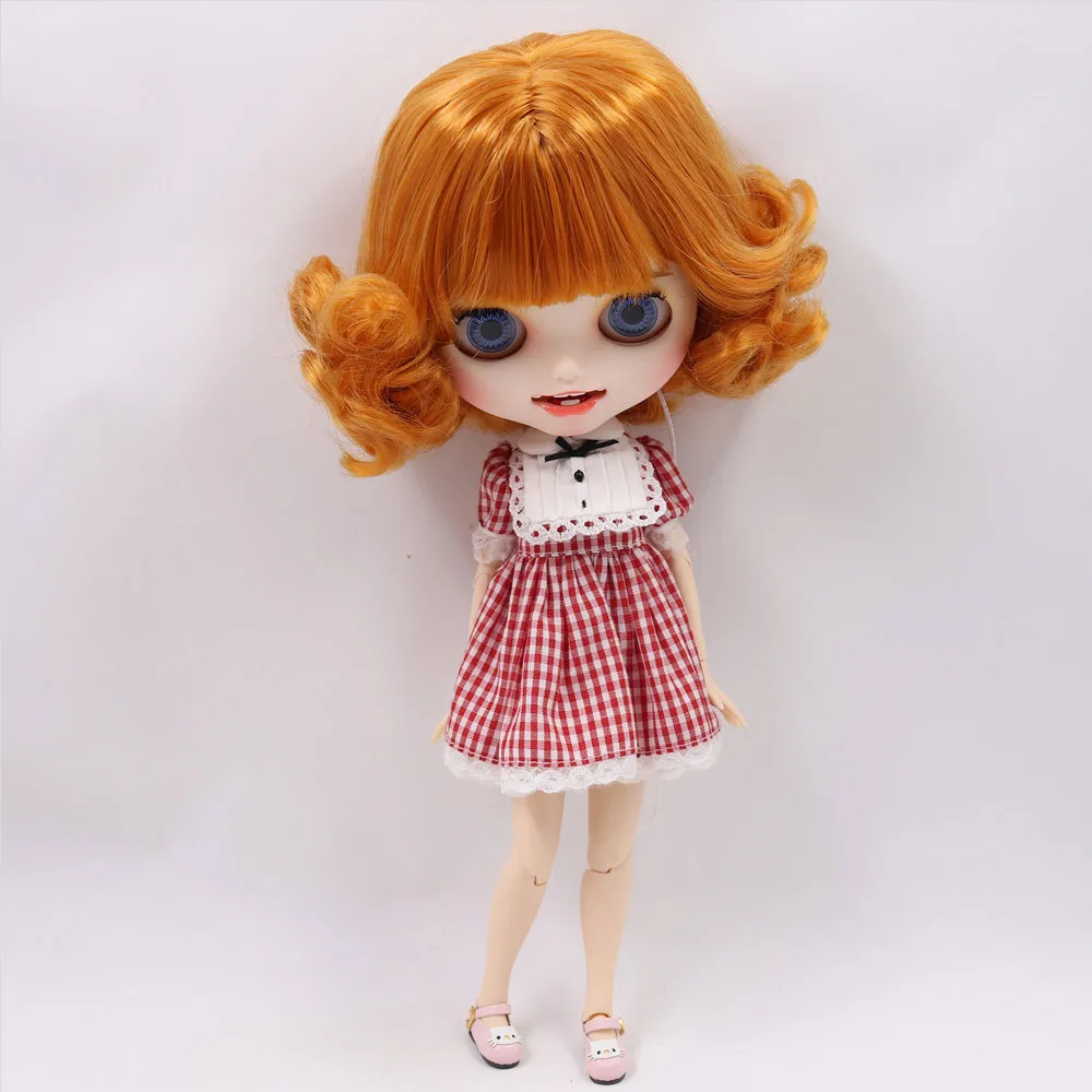 Ледяной обнаженный Blyth кукла No. BL0145 Имбирные волосы резные губы открытый рот матовая индивидуальные лица сустава тело 1/6 bjd - Цвет: a set like pic