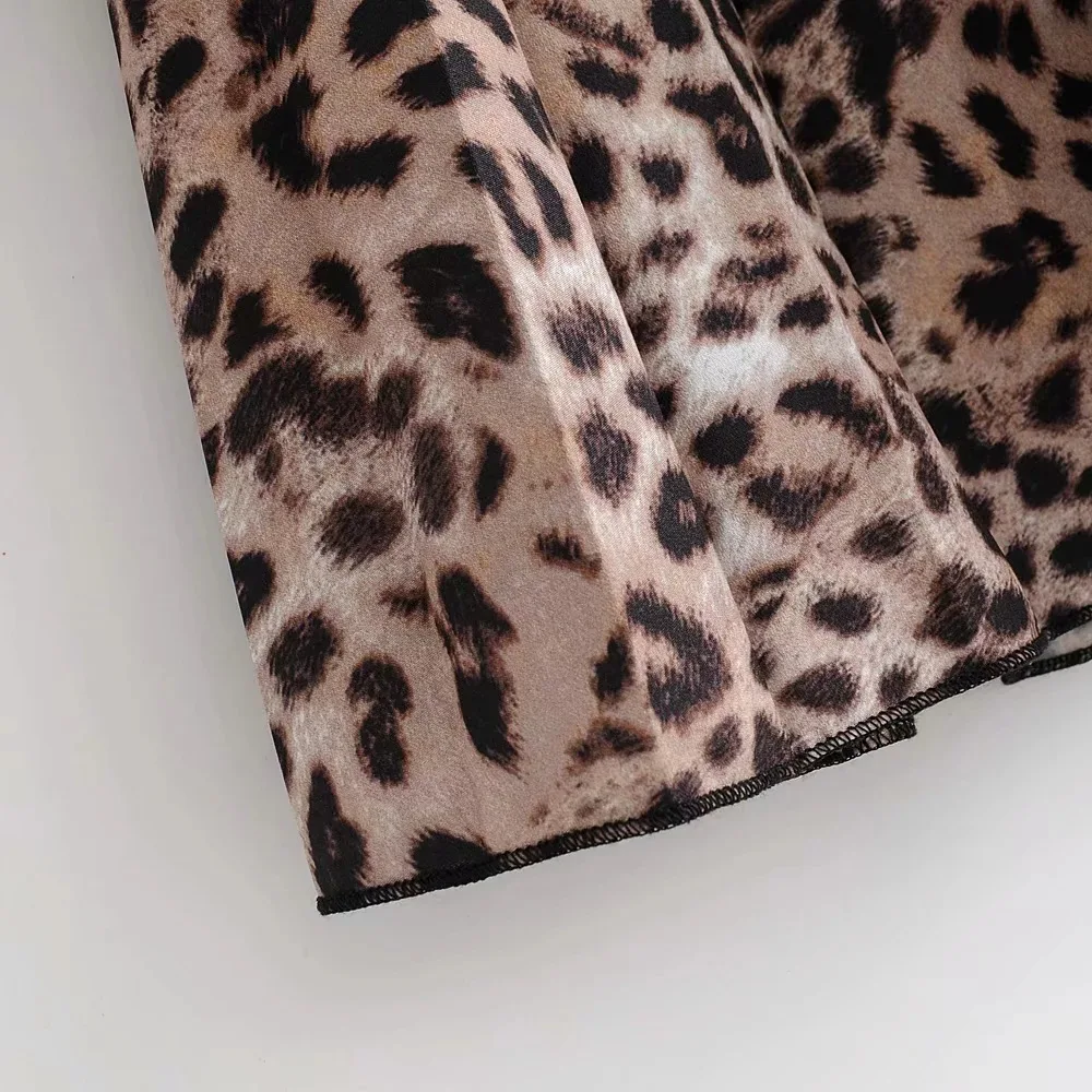 AliExpress EBay,, Осеннее Новое Стильное женское платье в европейском и американском стиле, плиссированная юбка с леопардовым узором