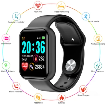 

D20pro Bluetooth Smart Watches Men Women Waterproof Y68 Sport Smartwatch Heart Rate Blood Pressure Monitor Fitness Wristband