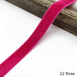 Velvet Ribbon for Wedding and Party Decorations - Gift Wrapping and DIY Hair Bowknot (22 Rose)