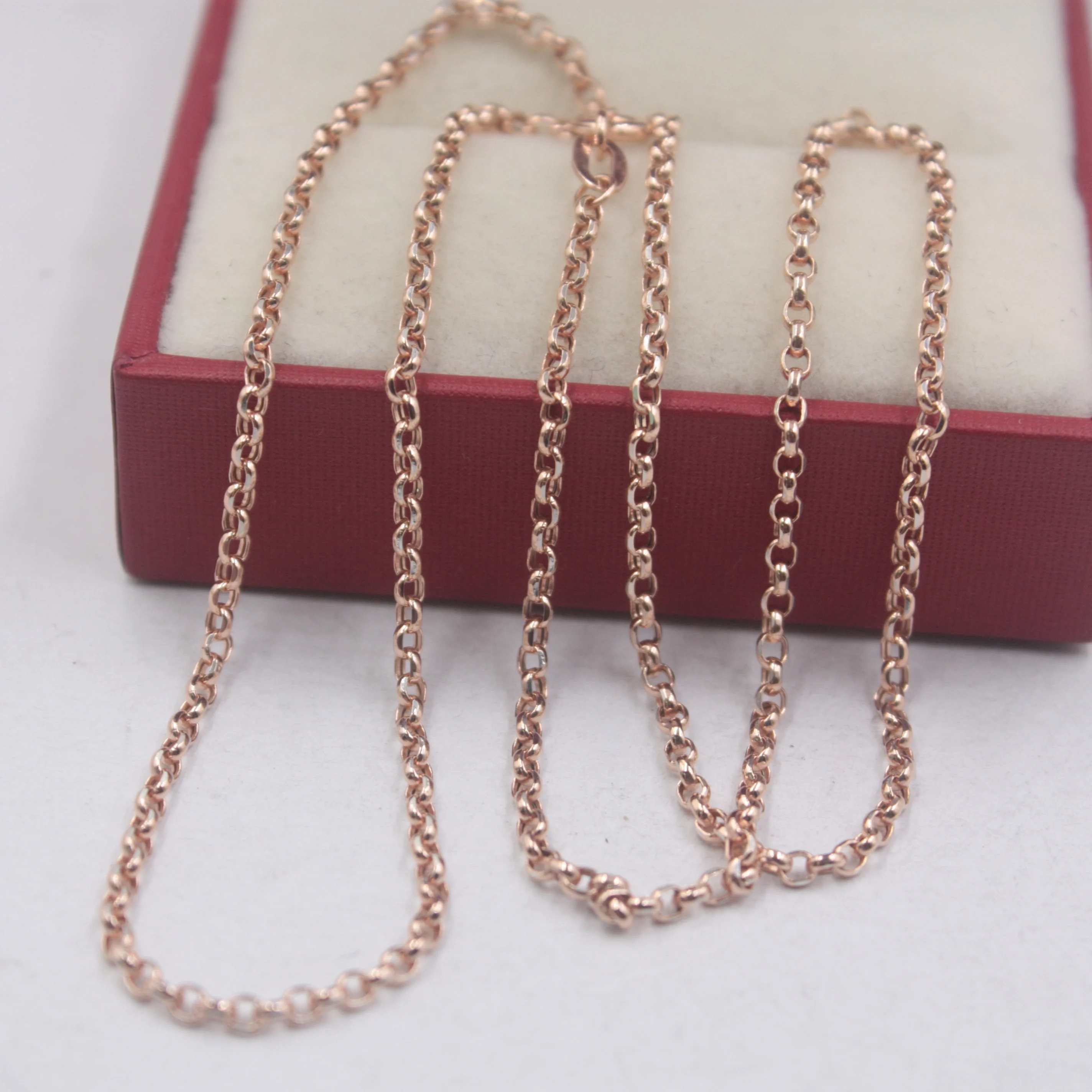 18k Solid Gold Rolo Chain Necklace Men 