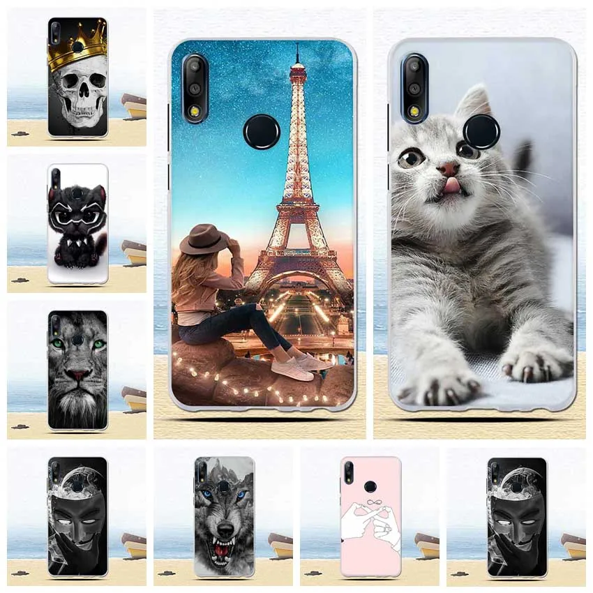 

TPU Silicone Cover For Asus Zenfone Max Pro MaxPro M2 ZB633KL Back cases For Asus ZB631KL Cute Cat Pink Case phone bags shells