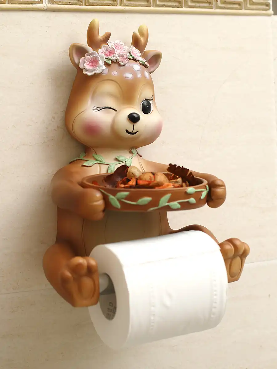 Non Punch Toilet Roll Paper Holder Sika Deer Tissue Box Creative Deer Toilet Toilet Paper Box Holder Aliexpress